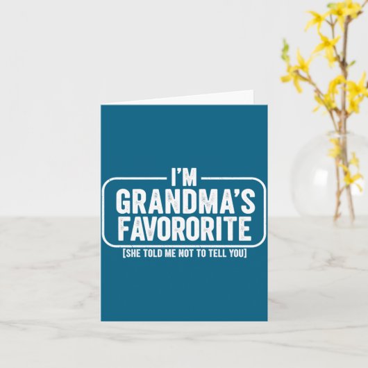 I M Grandma S Favorite Funny Cute Granhild Gift  カード (黄色い花)