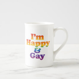 “I’m Happy & Gay” マグカップ - ボールドプライドラテカップ