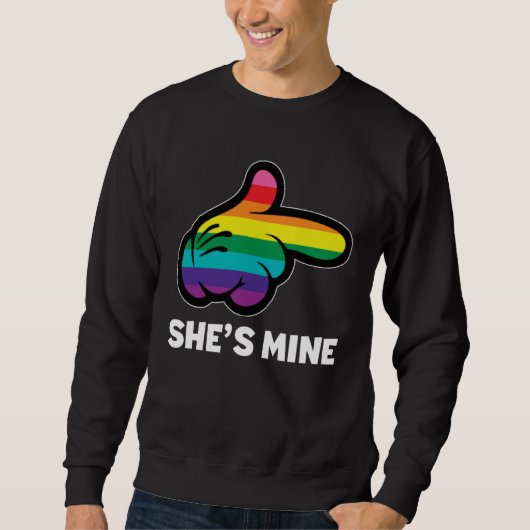 I m Hers Rainbow Lesbian Couple LGBT Pride Matchin スウェットシャツ (正面)