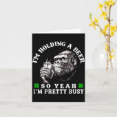 I’m Holding A Beer So Yeah I’m Pretty Busy Monkey  カード (黄色い花)