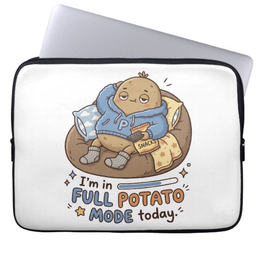 I’m in full potato mode today| Couch Potato Potato ラップトップスリーブ (正面)