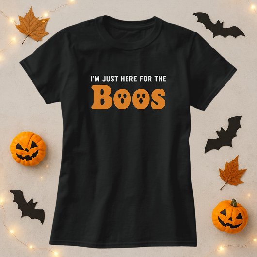 I’m Just Here for the BOOS Fun Halloween Ghost Pun Tシャツ