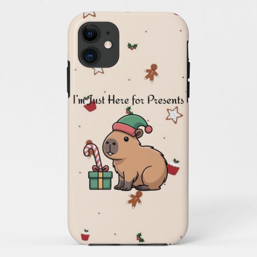I’m Just Here for the Presents | Cute Capybara iPh Case-Mate iPhoneケース (裏面)