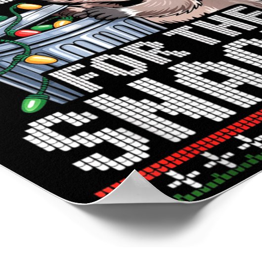 I’m Just Here For The Snacks Raccoon Christmas Ugl ポスター (角)