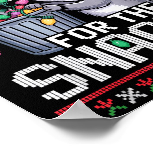 I’m Just Here For The Snacks Raccoon Christmas Ugl ポスター (角)