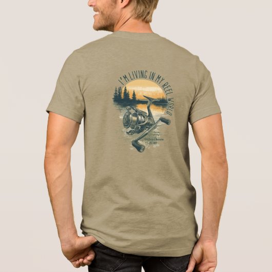 I’m Living in My Reel World | Fishing lake トライブレンドTシャツ (裏面)