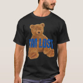 I m lost Bear Novelty 90s retro funny Tシャツ (正面)