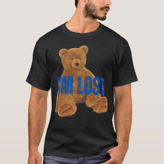 I m lost Bear Novelty 90s retro  funny Tシャツ