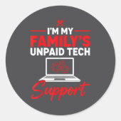 I’m My Family’s Unpaid Tech Supr, Computer Nerd  ラウンドシール (正面)