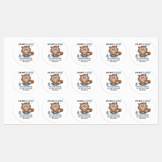 I’m Not Clumsy,  The Floor Hates Me,  ラベル (シート)