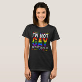 I m Not Gay But My Wife Is  LGBT Rainbow Flag LGBT Tシャツ (正面フル)