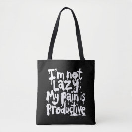 I’m not lazy warrior white typography トートバッグ
