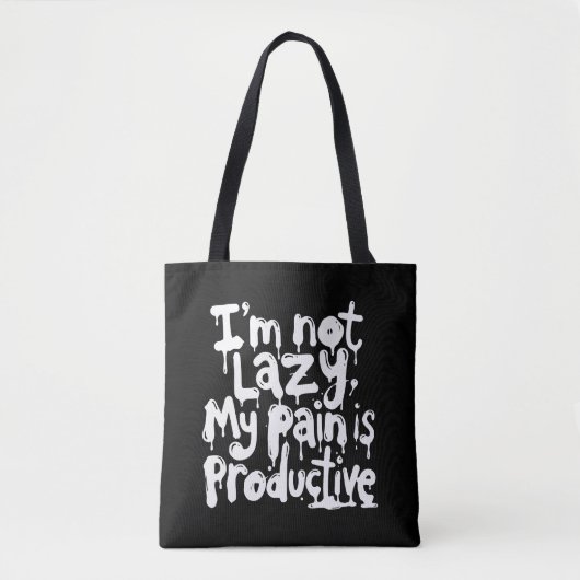 I’m not lazy warrior white typography トートバッグ (正面)