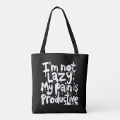 I’m not lazy warrior white typography トートバッグ (裏面)