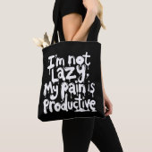 I’m not lazy warrior white typography トートバッグ (クローズアップ)