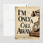 "I’m only a call away. Just send a text Postcard ポストカード (正面/裏面)