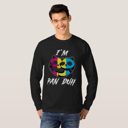 I m Pan Duh Panda Pansexual LGBT Pride Gay Tシャツ (正面フル)