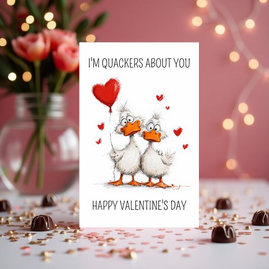 I’m Quackers About You Cute Duck Valentine’s Day シーズンカード