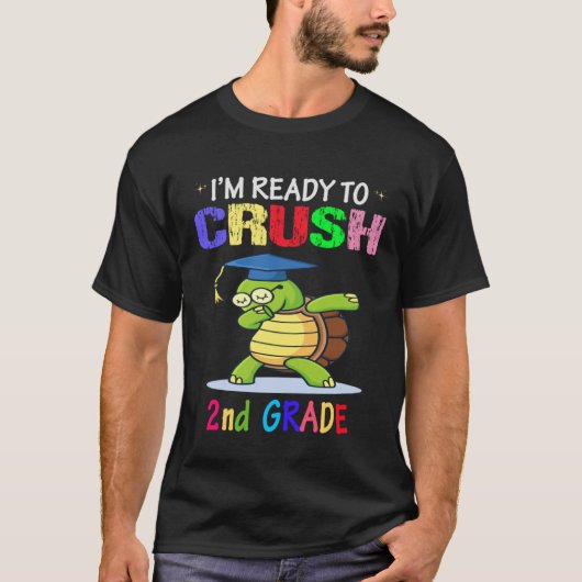 I m Ready To Crush 2nd grade Dabbing turtle Girls  Tシャツ (正面)