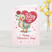 I’m So Ducky to Have You Valentine’s Day Card カード (黄色い花)