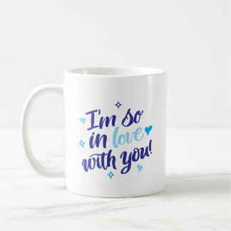 I’m So In Love With You Navy & Aqua Mug コーヒーマグカップ