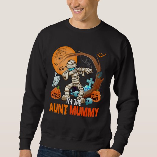 I m The Aunt Mummy Halloween Dabbing Mummy  Family スウェットシャツ (正面)