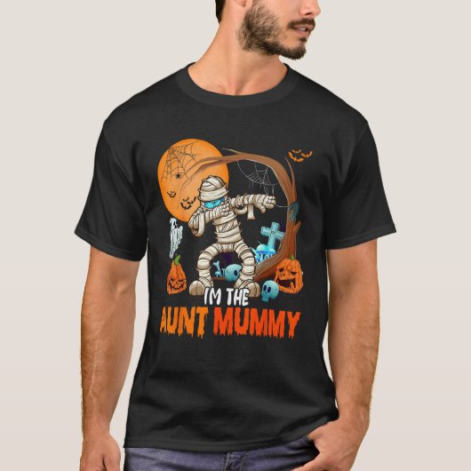 I m The Aunt Mummy Halloween Dabbing Mummy  Family Tシャツ (正面)