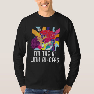 I m The Bi With Bi Ceps Bisexual Pride Bodybuilder Tシャツ