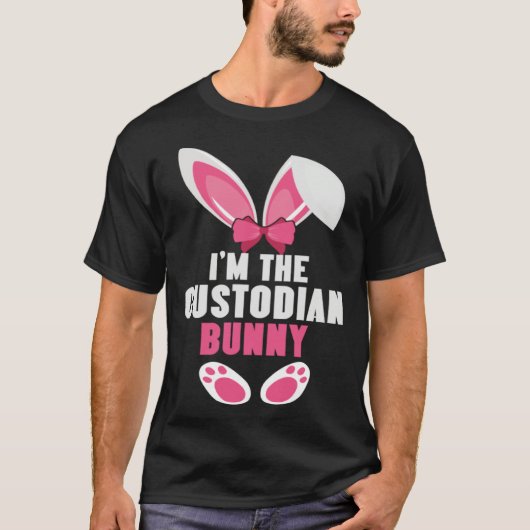 I m The Custodian Bunny Easter Matching Family Par Tシャツ (正面)