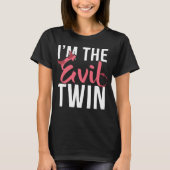 I m the evil twin  Halloween horror Tシャツ (正面)