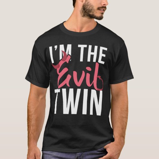 I m the evil twin Halloween horror Tシャツ (正面)