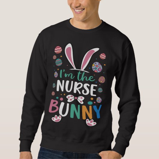 I m The Nurse Bunny Festival Easter Egg Rabbit Ear スウェットシャツ (正面)
