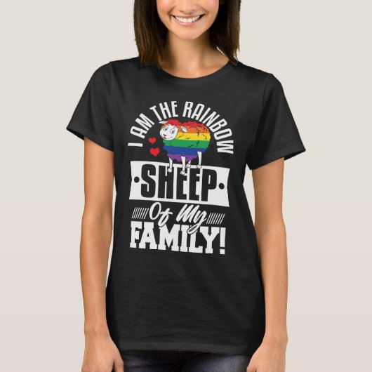 I m The Rainbow Sheep Of My Family Gif Gay Pride L Tシャツ (正面)