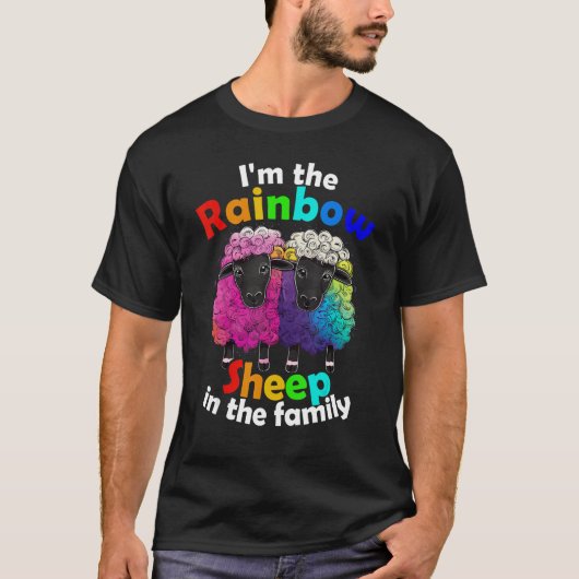 I m the rainbow sheep of the family Lesbian Pride Tシャツ (正面)