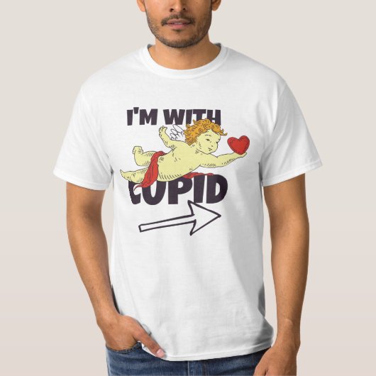 I´m with cupid Armor heart Valentine Gift Tシャツ (正面)