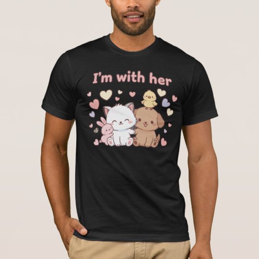 I’m with Her – Matching Valentine’s Day Couple Tシャツ (正面)