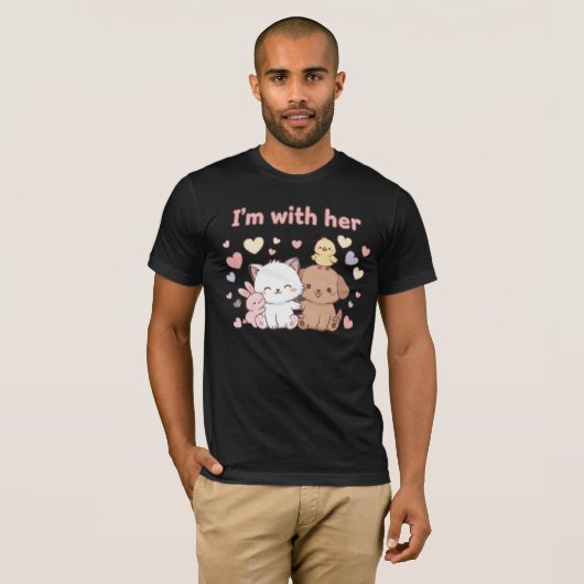 I’m with Her – Matching Valentine’s Day Couple Tシャツ (正面フル)
