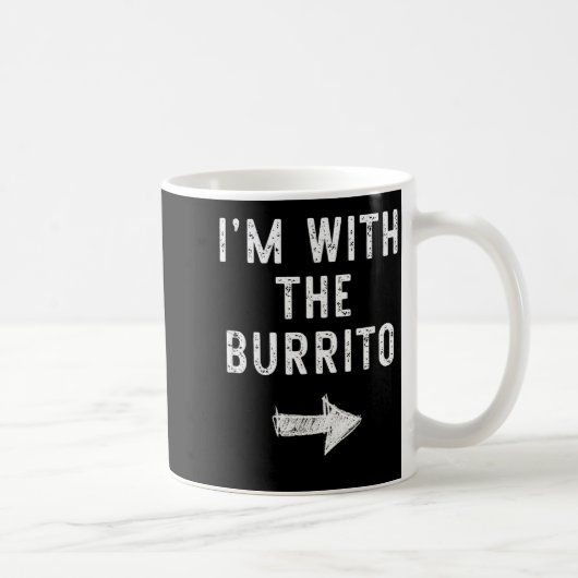 I’m With The Burrito Funny Halloween Couple Costum コーヒーマグカップ (右)