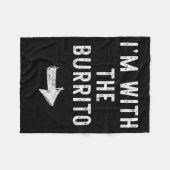 I’m With The Burrito Funny Halloween Couple Costum フリースブランケット (正面(横))