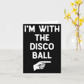 I’m With The Disco Ball Funny Halloween Matching C カード (黄色い花)