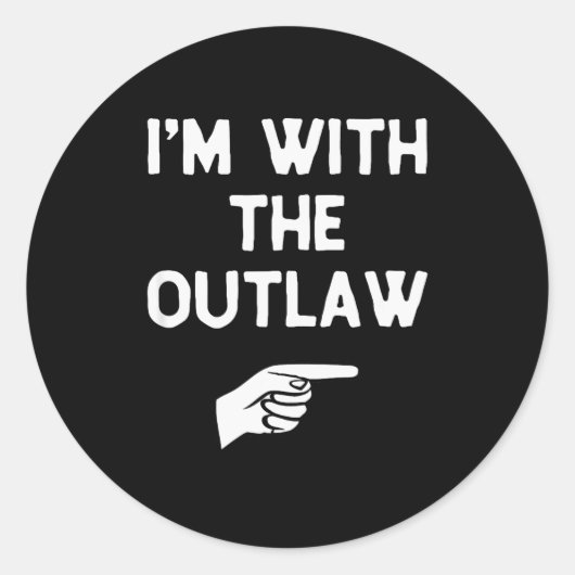 I’m With The Outlaw Funny Halloween Matching Costu ラウンドシール (正面)