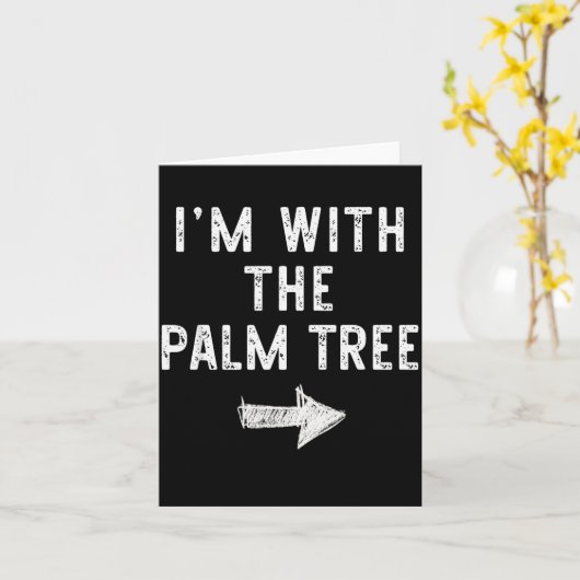 I’m With The Palm Tree Funny Halloween Couple Cost カード (黄色い花)