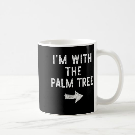 I’m With The Palm Tree Funny Halloween Couple Cost コーヒーマグカップ (右)