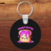 I’m With The Peanut Butter Funny Matching Couple C キーホルダー (正面)
