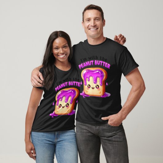 I’m With The Peanut Butter Funny Matching Couple C Tシャツ (ユニセックス)
