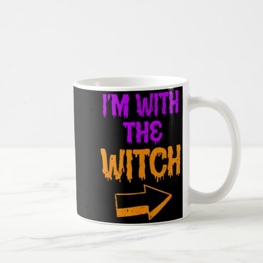 I’m With The Witch Funny Halloween Matching Couple コーヒーマグカップ (右)