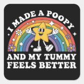 I Made A Poopy Funny Inappropriate Vacation Swap  スクエアシール (正面)