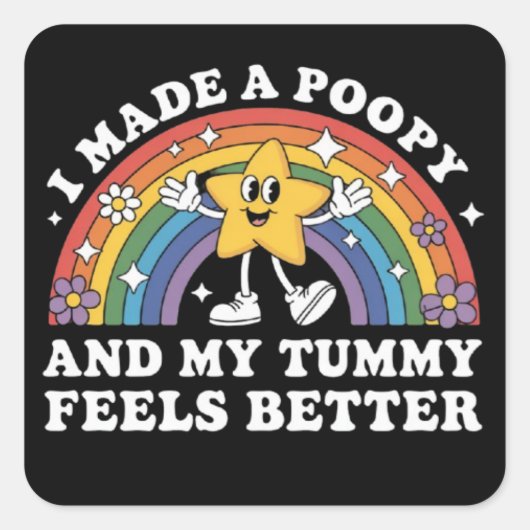 I Made A Poopy Funny Inappropriate Vacation Swap  スクエアシール (正面)