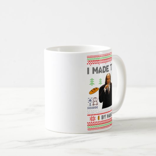 I Made Them By Hand Funny Ugly Sweater  コーヒーマグカップ (正面右)
