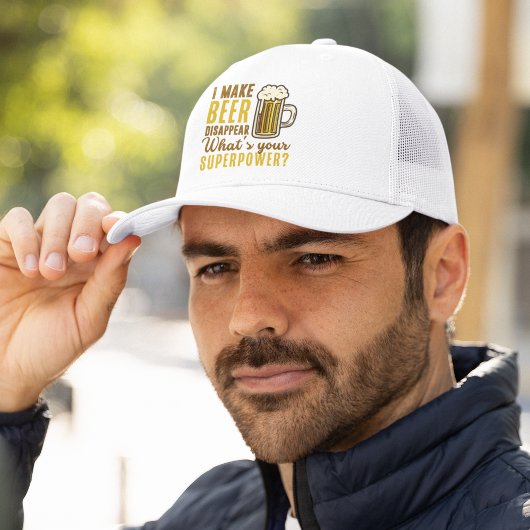 I Make Beer Disappear, Funny Beer Lover T-Shirt キャップ